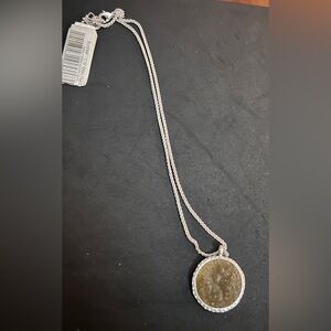 Sigrid Olsen - Silver-Tone Round Druzy Pendant Necklace - Brown Druzy